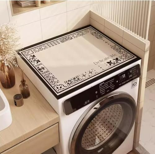 BALAMLB Tapis Lave Linge Dessus Machine à Laver, Couverture Universelle Machine, Protege Machine a Laver, Dustproof Top of Washing Machine,ProtéGez Lave-Linge De La Saleté Ou des Rayures D,65x90cm