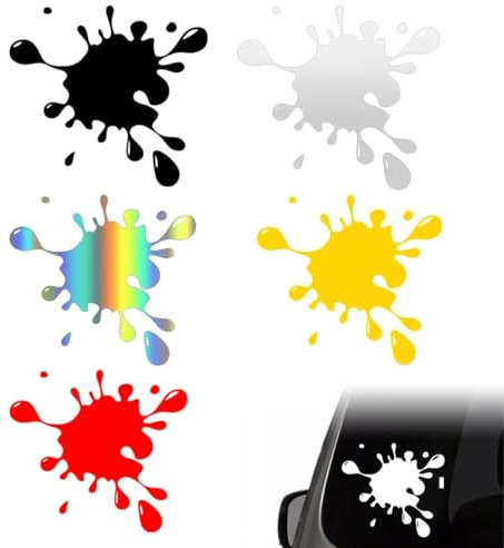EYVRPAU 5 fogli adesivi per auto Splatter Splatter Kit per auto,scooter,veicoli,ciclomotori,casco da motociclista,smartphone,bici,laptop