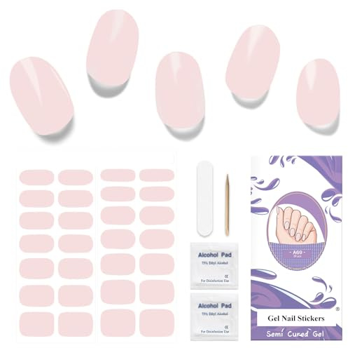 Uñas de Gel Pegatinas - 28Pcs Uñas Gel Semicurado Envoltura Completa Pegatinas de Envoltura de Uñas Autoadhesivas Con Lima de Uñas y Palo Uñas Para Arte de Uñas DIY Requiere Lámpara UV/LED