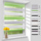 Homland Doppelrollo Klemmfix ohne Bohren B45 x H150 cm(Stoffbreite 40cm) Grün-grau-weiß, Duo Rollo, Rollo Klemmrollos lichtdurchlässig & verdunkelnd, Verstellbar Fensterrollo Sonnenschutz