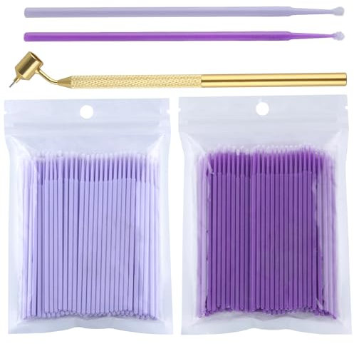 LEONTOOL 200 Pack Touch Up Paint Brushes with Gold Detailing Fine Line Fluid Writer Paint Applicator Pen, Disposable Micro Applicators for Automotive Paint Chip Scratch Repair Clearance (1.5, 2.0mm)