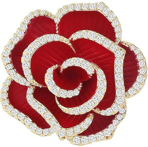 Sirlomu Broche Vintage Élégante Unique en Cristal, Broche Fleur Mode Strass, Épingle Bijoux Accessoires Cadeaux