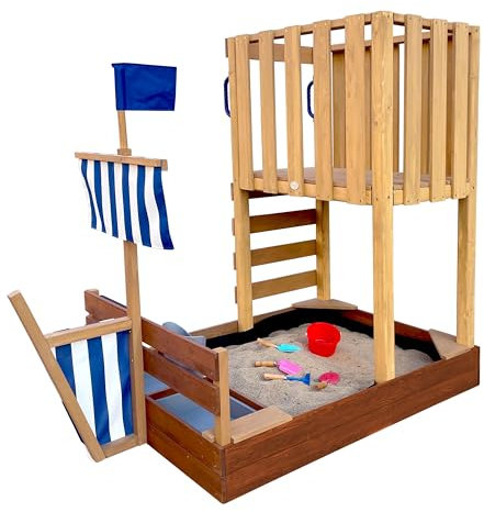 AXI Vicky Aire de Jeux en Bois/Aire de Jeux extérieur, bac à Sable, Cuisine de Jeu et Tableau Noir | Jeux en Bois Extérieur