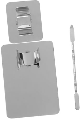 BESTYASH 2 ensembles Palette de Mélange Inox pour Maquillage et Ongles Miniatures et Facile à Nettoyer pour et Usage Personnel