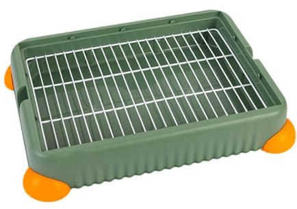 KESOTO Lettiera per Conigli, Gabbia, lettiera, Toilette, Box, Toilette, Gabbia, Toilette con griglia per cincillà, S, Verde