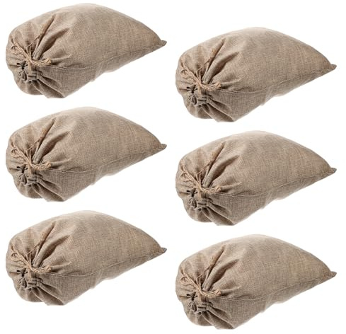 BESPORTBLE 6 Sacchetti Coulisse per Verdure Riutilizzabili in Iuta 30x40cm, Resistente e Traspirante, per Conservazione Alimentare Domestica