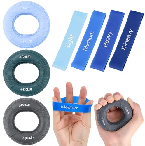 Amlif 7PCS Grip Strength Trainer Kit, Hand & Finger Exerciser Set