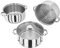 Judge Essentials Edelstahl Dampfgarer Topf, 3 Ebenen, 22 cm, Glasdeckel mit Entlüftungsloch, Integrierter Kochtopf, Backofenfest, Induktionsgeeignet