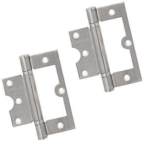 Gedotec Türband Edelstahl-Scharnier mit Schrauben - H10600 | Aufschraubbänder für flächenbündigen Anschlag | Aufschraubscharnier mit Tragkraft 60 kg | 2 Stück - Türscharnier Zimmertüren & Holztüren