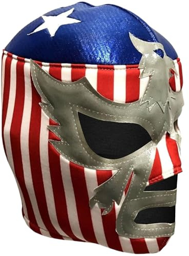 Del Mex Lucha Libre Mexikanische Wrestling-Maske, aus Lycra, Kostüm für Erwachsene, Luchador, Patriot America