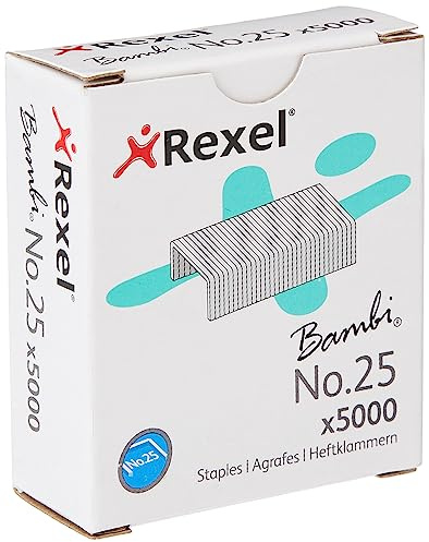 Rexel - Grapas nº 25 de 4 mm, caja de 5000 unidades