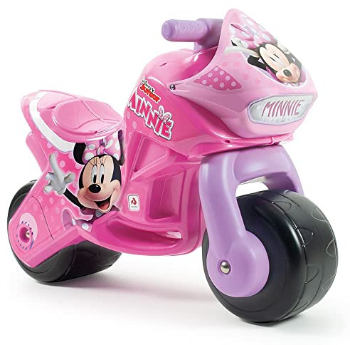 Moto Porteur Enfant 18 Mois à 3 Ans sans Pédales Bebe - Twin Dessert Minnie Mouse Stable + Ergonomique Moto Draisiènne Fille 2 Ans Roues Larges + Transport Facile + Style Course | INJUSA