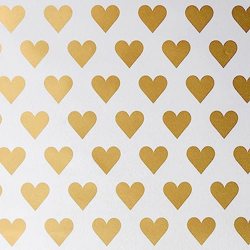 Star Geschenkpapier Herzen 70cm x 2m Rolle (Gold)