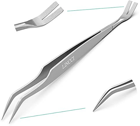 LINCCI Zeckenzange Edelstahl Zeckenpinzette und Zeckenhaken für Hunde Katzen Menschen Kinder Haustiere Tiere 2 in 1 Pinzette & Haken Metall Zeckenzangen Profi Zeckenentferner für Zecken jeder Größe