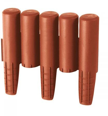 Very Strong Garden Fence Lawn Edging Boarder Edge Palisade Fencing Plastic (24pcs Pack (6.84M), Terracotta)
