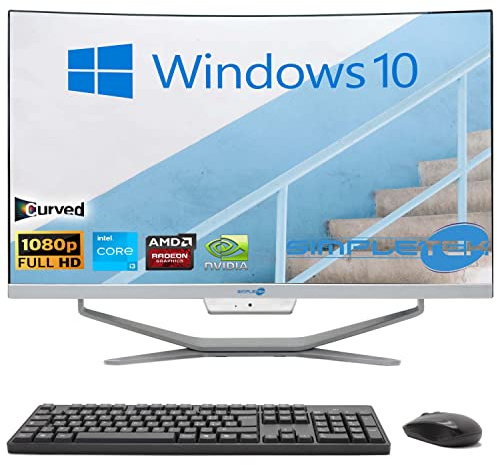 SIMPLETEK - PC All in One Display Böjd 24 Core i3 Windows 10 | 8 GB RAM SSD 240 GB | Jobb, underhållning