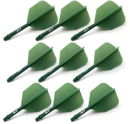 CUESOUL 3 Sets integrierter Dartschaft und Flights, Dartschaftlänge 21 mm/28 mm/33 mm