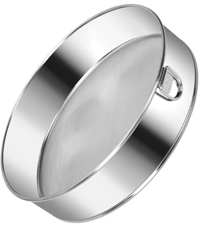 XIZAO Setaccio per farina, in acciaio inox, rotondo, setaccio da cucina, a maglia fine, per lievito in polvere, torte, 15,2 cm, 60 maglie, XZ15CMMFSUK