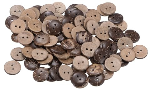 QUARKZMAN 100 Stück Knöpfe 18 mm Holzknöpfe 2 Löcher Holz Runde Vintage Nähen Ersatzknöpfe für Strickjacke Kleidung Handwerk DIY Basteln Dekoration