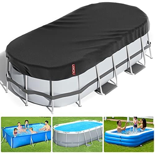LXKCKJ Bache Piscine rectangulaire pour 300 x 200 cm | Bâche 4 Saisons pour Piscine Hors Sol résistante au Chlore & aux UV | Bache de Protection pour Piscine rectagle |380 x 290 cm Bâche Piscine