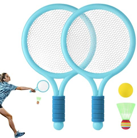 Badminton-Set für Kinder, rutschfester Griff, Outdoor-Schläger, Sportspielzeug mit Federbällen, Ballspiel für zwei Spieler für Kinder mit Tennisball