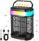 Lampara Antimosquitos Solar para Exteriores,4200V Matamoscas Electrico con Batería de 5500 mAh y Luces LED, Alimentación Solar y Carga Inalámbrica para el Hogar, Patio, Camping