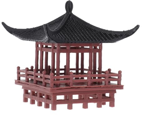 Hemobllo Decoración De Pabellón Tradicional Chino Maqueta De Pabellón Vintage Adorno De Jardín para Mesa y Hogar Simulación Realista Miniatura De Estilo Retro para Decoración De Micro Paisa