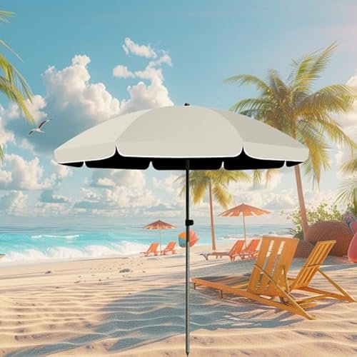 YFQYRB Ombrellone per Ristorante All'aperto, 2.0m 2.4m 2.8m 3.0m Ombrellone da Spiaggia Inclinabile, Parasol da Giardino con 8 Stecche(Apricot,2.8m/9.2ft)