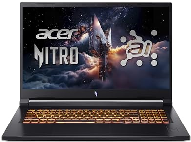 acer Nitro V 17 AI (ANV17-41-R0BS) Gaming Laptop, 17 FHD IPS 144Hz Display, AMD Ryzen 7 260, 16 GB RAM, 1 TB SSD, NVIDIA GeForce RTX 5060, Windows 11, QWERTZ Tastatur, schwarz