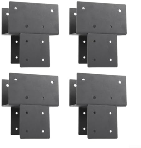 Connettori a colonna per gazebo in metallo resistente, staffe sicure per pali da 10 x 10 cm, con dimensioni reali 7,6 x 7,6 cm, padiglione e recinzione da esterni, 2 o 4 pezzi (4 pezzi)
