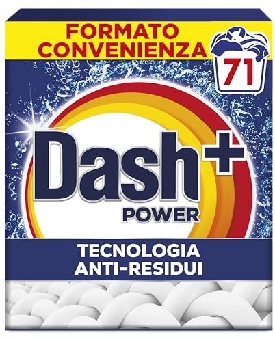 Dash Detersivo Per Bucato In Polvere, 71 Lavaggi, Tecnologia anti residui, rimuove le macchie, efficace a cicli brevi e a freddo