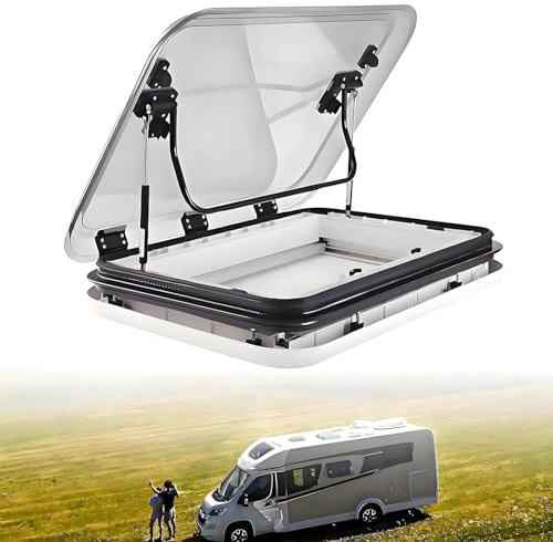 Claraboya De Techo, 500/700/800 X 500 Mm Kit De Ventilación Para Ventana De Techo De Caravana Grande Para Caravana/Autocaravana, Con Parasol, Escotilla De Ventilación De Techo Anti-UV(500*500mm)
