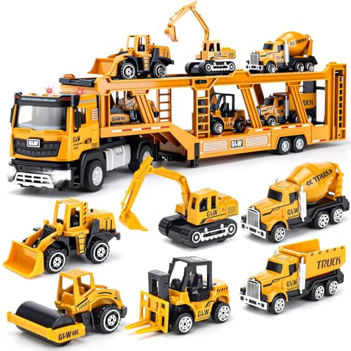 Giocattoli per Bambini Maschi 3-7 Anni: Camion Giocattolo con Luci e Suoni, Giocattoli da Costruzione con Escavatore, Bulldozer, Regalo per Bambini 3-7 Anni – Giochi Educativi e Divertenti per Ragazzi