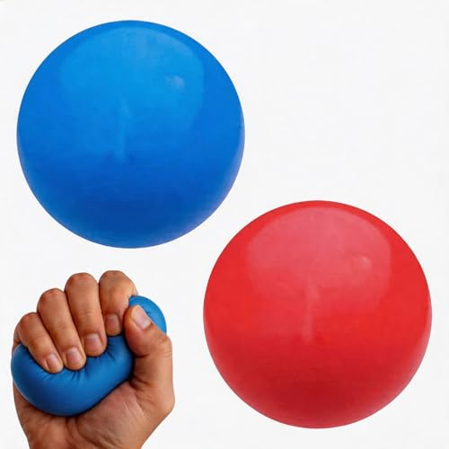 ARYIMYDP 2 Pelotas de Mano Entrenamiento, Antiestrés Ergonómica, PU Hipoalergénico, Suave al Tacto, Para Fuerza de Agarre y Relajación, Tamaño Pequeño Portátil