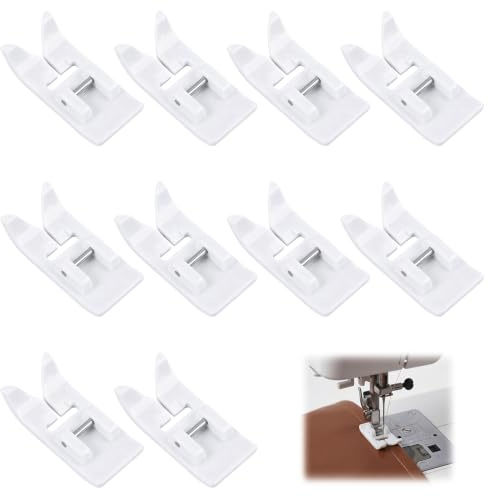 10 PCS Pied en Téflon pour Machine à Coudre, Pied Presseur Anti-Adhésif Universel pour Couture Zigzag et Tissus Glissants, Pied de Presseur Compatible Machines Domestiques