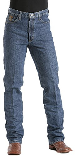 Cinch Men's Bronze Label Slim Fit Jean, Dark Stonewash, 36W x 36L