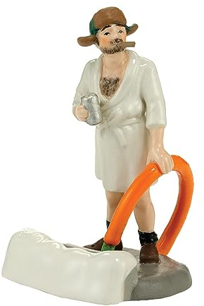 Department 56 Snow Village National Lampoon's Christmas Vacation Accessories Cousin Eddie in the Morning Figurine, 2.95 Inch, Multicolor