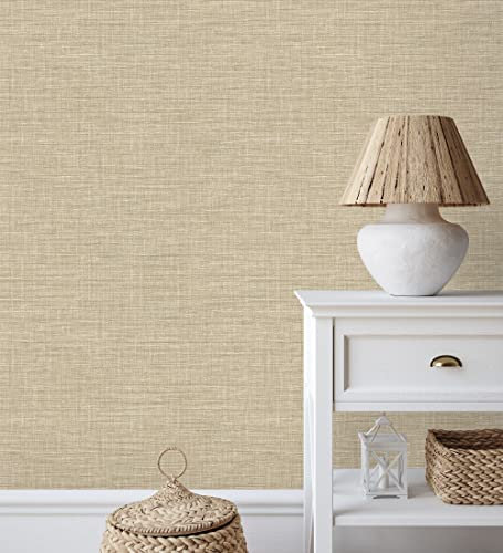 GAULAN 679734 - Papel pintado vinílico ecológico efecto fibra vegetal tejida teñida con textura en relieve para pared salón cocina baño dormitorio comedor - Rollo de 10 m x 0,53 m