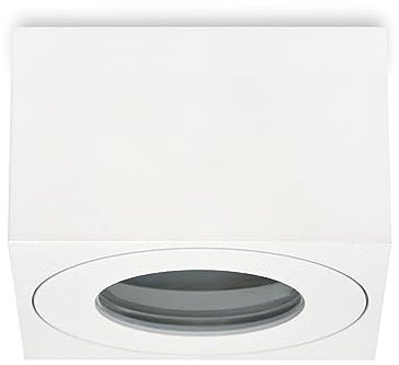 KYOTECH Faretto da soffitto a LED Quadrata IP44 Ø80*80 * 50mm Apparecchio a Plafone Plafoniera per moduli LED Spot Alluminio per Bagno Soggiorno Cucina, lampadine non incluse,Bianco Set da 1