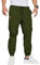 ZOXOZ Herren Hose Chino Cargohose Herren Jogginghose Herren Sweatpants Baumwolle Casual Freizeithose Elastische Taille mit Kordelzug Sporthose Herren mit Taschen Armeegrün L