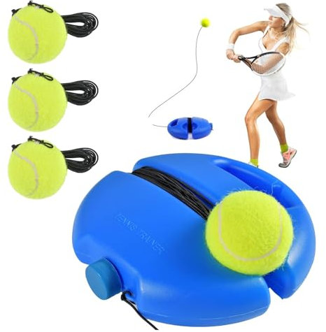 Jognee Tennis-Trainer Tennistrainer Set mit 3 Rebound Ball, Tragbare Tennisausrüstung, Tennisball Praxis Trainer Tennis Trainer Ball mit String für Kinder Spieler Anfänger