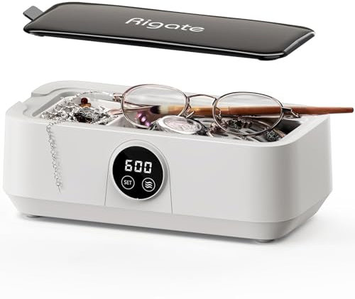 RIGATE Nettoyeur Ultrasonique Nettoyage en Profondeur 600 Secondes Non-Stop 46KHz Économique, pour Bijoux Lunettes Montres Colliers 500ml