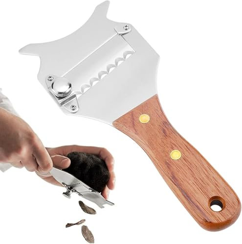 Taglia Tartufo 1 Pezzo Affetta Tartufo Affettatrice Professionale Taglia Tartufo Professionale Manico in legno, per Tagliare Tartufi, Cioccolato, Casa, Cucina, Ristorante (Modello a dente di sega)