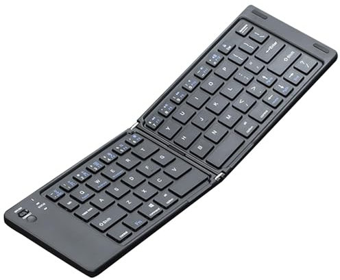 Foldable Wireless Keyboard, Rechargeable and Bendable Input Device, Low Noise Laptop, Tablet, Smartphone Use, Ideal for Men, Women, Office, Travel and Remote Work