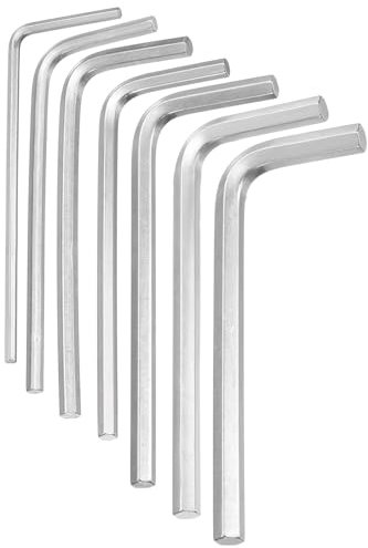 sourcing map 7pcs Hex Key Wrench Set 1.5/2/2.5/3/4/5/6mm 45# Steel L-Shape Hexagon Metric Wrenches Repairing Tool for Home DIY Bike Motorcycle Repair