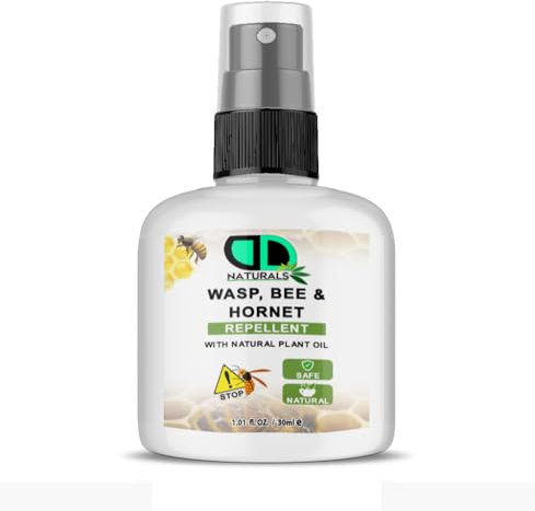 100% Natural Wasp, Bee & Hornet Repellent Spray – Plant-Based Insect Deterrent – Non-Toxic, Safe, Easy to Use, Nest Prevention, Residual Action for Outdoor & Indoor Use (30ml Spray)