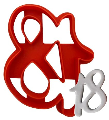 Tagliabiscotti.it - 18 Diciotto - Compleanno diciottesimo - Cookies Cutter Formina Stampo per creare biscotti e decorazioni in pasta di zucchero per torte classiche o in cake design - 8x6,5 x 1,2cm