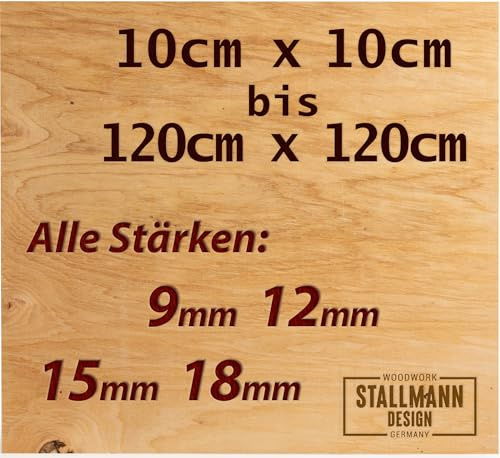 Sperrholz-Platte 60x60 cm | Stärke: 15mm | Multiplex Zuschnitt | Hochwertige Qualität - ideal und günstig außerhalb des Sichtbereichs | Basteln, Modellbau & DIY Holzarbeiten