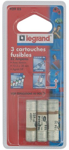 Legrand - Cartouches fusibles pour porte-fusibles - avec témoin - 10,3x38mm - 32A