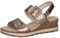 CAPRICE Damen Sandalen mit Absatz aus Leder mit Fußbett, Beige (Taupe Metallic), 40 EU